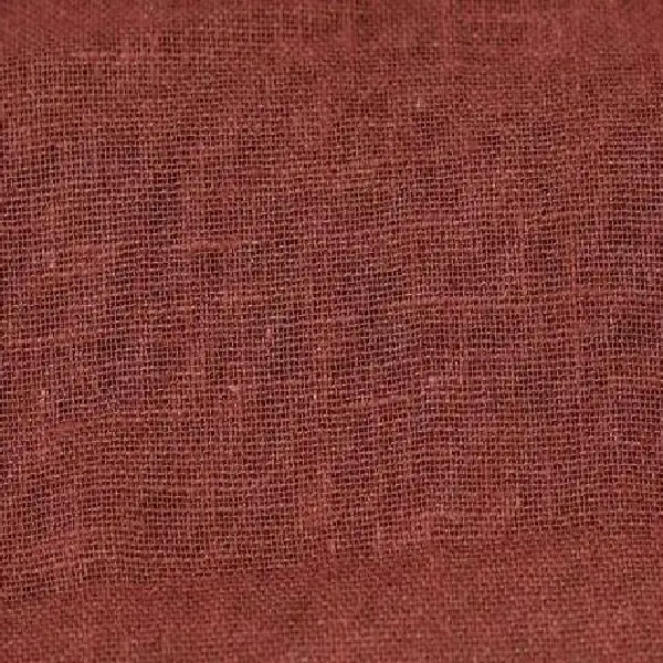 Dark red linen curtain fabric.