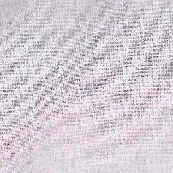 Light grey linen curtain fabric.