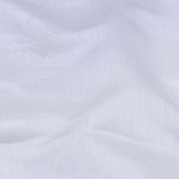 Sheer white curtain fabric.