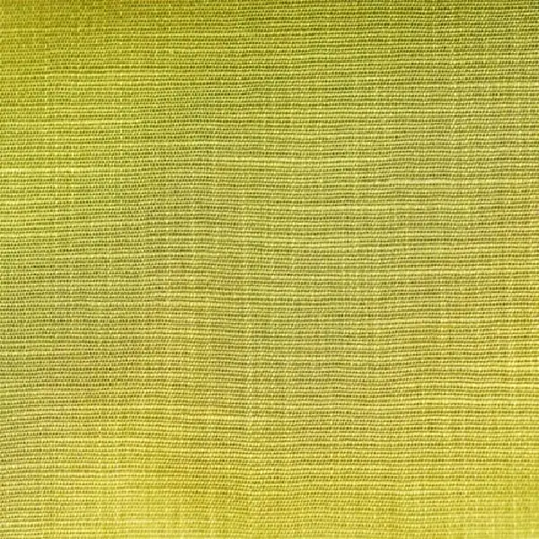 A close-up of green curtain fabric with a subtle horizontal woven texture.