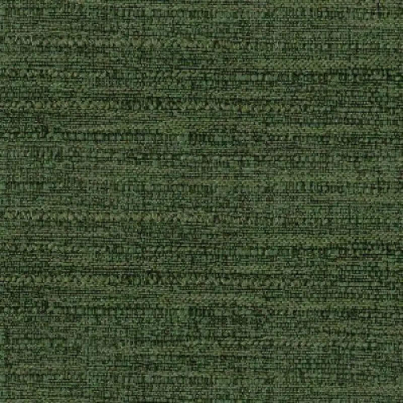 Dark green textured pencil pleat curtain fabric.