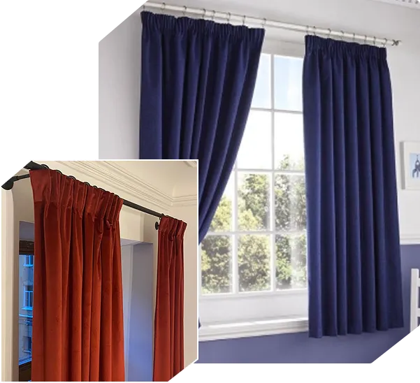 two pannel of pencil pleat